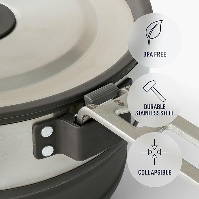 Sea to Summit Detour Stainless Steel Collapsible Pouring Pot, 1.8 Liters