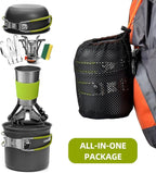 Lixada Camping Cookware Set Portable Camping Mess Kit Cooking Set Camping Cooking Set Outdoor with Stove Spoon Fork Cutter for Picnic Hiking Backpacking Travel