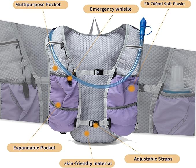 Lightweight Running Vest for Women and Men Hydration Backpack Pack with 1.5L Water Bladder Bag for Hiking Trail Running Gear Cycling Marathon