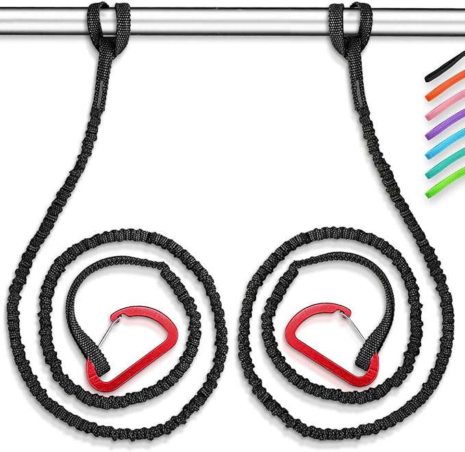 OCEANBROAD Kayak Paddle Leash Stretchable Strap Lanyard Rope for SUP Kayaking Boating Canoeing Fishing Pole Rod 4-7 Feet