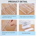 Tatuo 4 Pcs Cable Organizer Box with Wire Ties, Plastic Cord Storage Box with Lid, Electronics Organizer for Home Office Desk Organizers and Accessories (Clear,White)