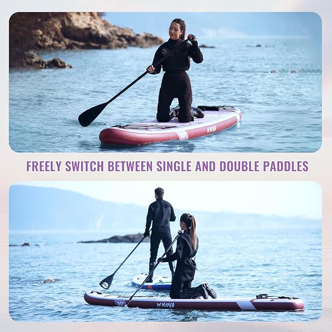 11'6"x35" Extra Wide Stand Up Paddle Board Inflatable for All Levels, 430LBS Capacity SUP Paddleboard with Complete Accessories, Double Acton Pump, Blow Up Paddle Board for Family