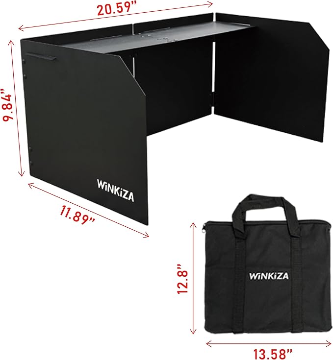 Camping Stove Windscreen Outdoor Foldable Gas Stove Windshield, Camping Wind Blocker with a Storage Bag for Butane Stoves, Propane Stoves, Camping, Hiking, Picnic, Cooking (Stove Not Included)