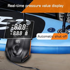 50PSI Paddle Board Pump Electric Portable, High Pressure Sup Pump - Dual Stage Inflation, Auto Shut Off and Deflate for Stand Up Paddle Board/Car/Kayak/Bicycle