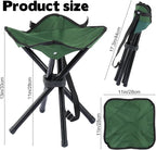 Portable Folding Camping Stool, Travel Fishing Chair Quad Frame Camping Chair Maximum Weight 290 lbs Lightweight Outdoor Folding Garden Chair for Hunting, Hiking, Party, Beach and Painting (Green)
