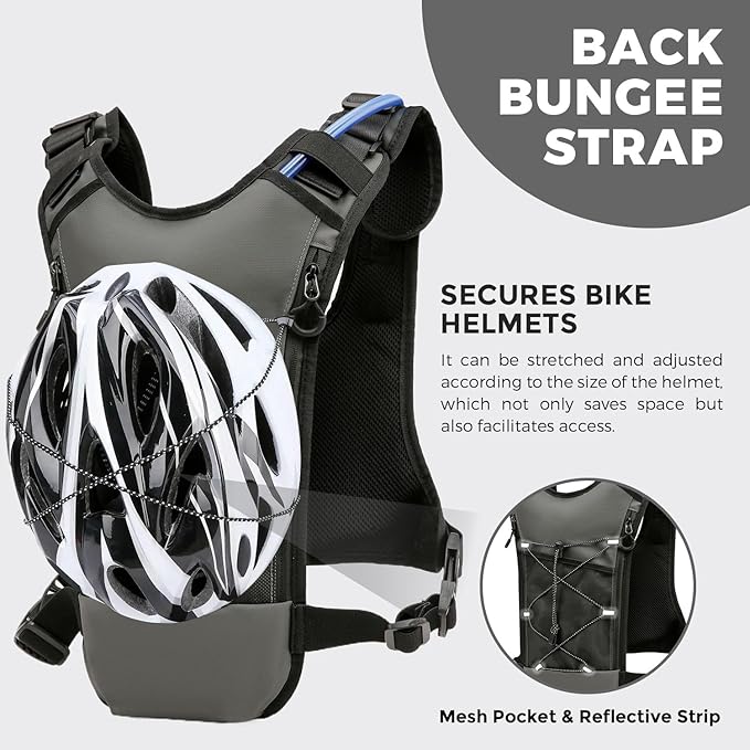 USA Original Patent Running Hydration Vest Backpack, Lightweight Chest Pack with 2.0L Water Bladder Bag Daypack for Hiking Running Cycling Race Marathon for Women Men