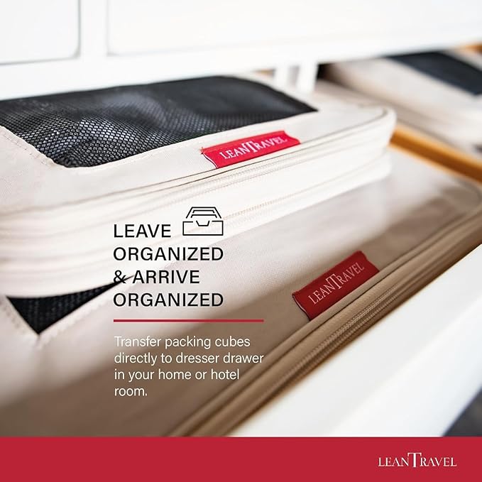 Compression Packing Cubes for Travel Organizers with Double Zipper, LeanTravel