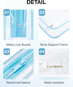 BAGSMART Clear Toiletry Bag, 3 Pack TSA Approved Travel Toiletry bag Carry on Travel Accessories Bag Airport Airline Quart Size Bags Water Repellent Makeup Cosmetic Bag for Women (Blue-3pcs)