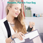 10000mAh Slim Power Bank with Built in Cable,Thin Lightweight Portable Phone Charger,4 Output USB C Travel Essentials External Battery Pack Clutch Charger for iPhone,Samsung,Android,Heated Vest,Black