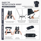 High Back Camping Chairs Inflatable Portable Camping Chair Lightweight Compact Folding Chairs with Carry Bag for Outdoor Backpacking Hiking Beach Lawn Fishing (Black)