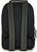 RAINS Book Daypack - Green Laptop Backpack for Men and Women, Waterproof Black Minimalist Commuter Bag with 15” Laptop Room, Front Zip Pocket - 2 Year Warranty