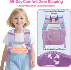 Bagseri 3pcs Clear Backpack for Girls - 15 Inch School Bag Set with Lunch Box and Pencil Case, Heavy Duty Transparent Bookbag for Kindergarten to Grade 2, Purple Mermaid