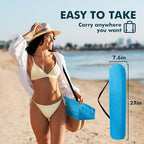 AKSOUL Folding Beach Chair for Adults: Low/High Back Chairs with Carry Bag - Extra Wide Seat Chair with Comfortable Pillow & Storage Pocket (1 Pack & 2 Pack, Blue)