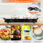 Hot Plate, 2000W Portable Electric Stove for Cooking with Stay Cool Handles & 5 Levels Adjustable Temperature, Countertop Double Coil Burner for Home RV Camp Compatible for All Cookwares,Black