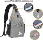 MOSISO Sling Backpack, Multipurpose Crossbody Shoulder Bag Travel Hiking Daypack