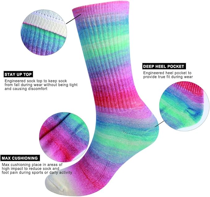 EnerWear 4 Pack Women's Merino Wool Outdoor Hiking Trail Crew Sock