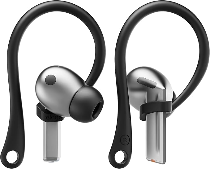 elago Ear Hooks Designed for Samsung Galaxy Buds 3 &Galaxy Buds 3 Pro Earbuds Accessories, Anti-Slip, Ergonomic Design, Comfortable Fit (Black)