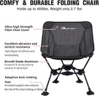 MOON LENCE Portable Camping Chair Backpacking Chair - The 4th Generation Ultralight Folding Chair - Compact, Lightweight Foldable Chairs for Hiking Mountaineering, Beach