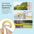 Portable Travel Clothesline, Windproof Clothes Laundry Line with Clothespins & Hang Holes, Indoor & Outdoor Clothes Drying Rope for Hotel, Backyard,Cruise Ships, Camping (Yellow, 16 Ft)
