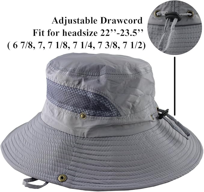 CAMOLAND Mens Fishing Hat Wide Large Brim Sun Hat with Outdoor UV Protection