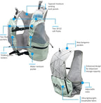 Umai Hydration Running Vest, Hydration Vest with Two Flasks, Green