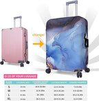 Travel Luggage Cover Suitcase Protector Fits 22-24 Inch Luggage, Blue Purple Marble Elastic Washable Stretchy Anti-scratch Baggage Cover with Concealed Zipper for Wheeled Suitcase Travel Accessories