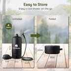 DR.PREPARE Portable Shower for Camping, 4/5 Gallons Camping Shower Bag, Portable Outdoor Shower with Pump for Hiking, Climbing, Pet Cleaning, Car Washing, Beach & Emergency