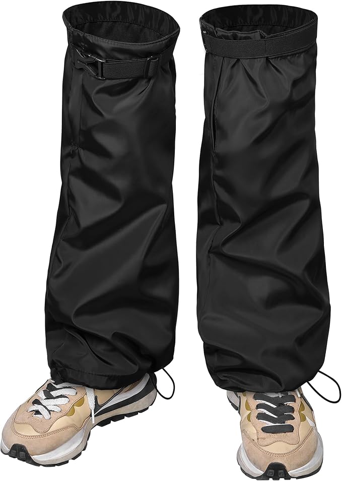 Adnee 2 PCS Lawn Care Leg Gaiters-Weed Eating Leg Protectors-Garden Trimming Leg Chaps-Adjustable Leg Guards for Garden and Farm Working, Black