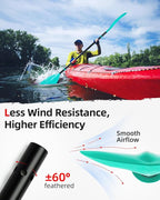 Abahub Adjustable Kayak Paddle 210-230 cm/ 230-250 cm Floating Kayaking Oars Boating Oars Canoeing Oars Black