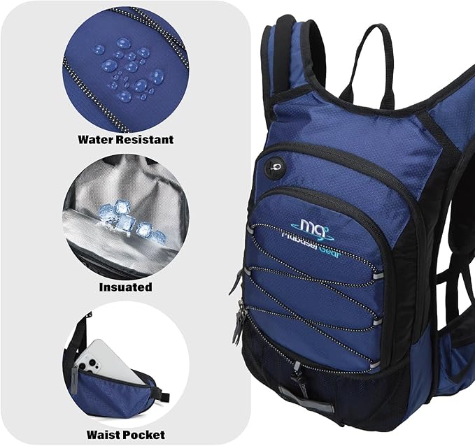 15L Insulated Hydration Backpack Pack with 2L Water Bladder Lightweight Hiking Backpack Bag for Women Men Daypack for Hiking Running Festival Camping Biking