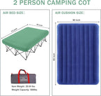 KAMPKEEPER Camping Cot,Camping Cots for Adults,Folding Camping Cot with Inflatable Air Mattress and Carry Bag,for Outdoor Travel Camp Beach Vacation (not Included The Airpump)