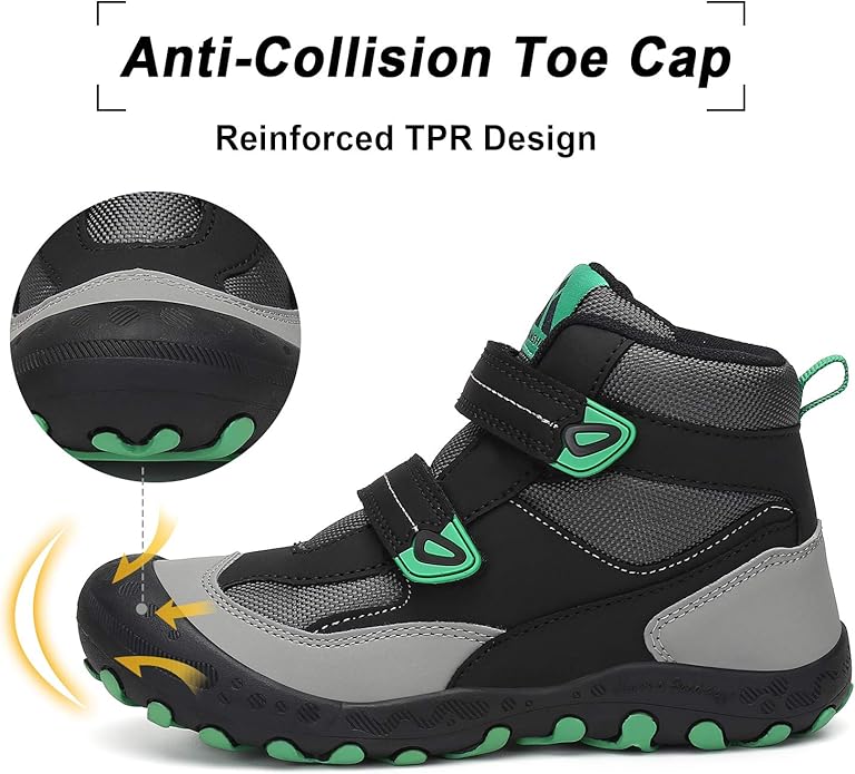 Mishansha Kids Hiking Boots Toddler Girls Boys Hiking Shoes Water-Resistant Anti-Collision Non-Slip Athletic Outdoor Trekking Boots