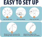 10×10ft UPF50+ Beach Tent Sun Shelter, Windproof Stable Outdoor Pop Up Beach Shade Canopy for Camping, Fishing, Backyard Fun or Picnics, 2 Poles