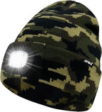 ATNKE LED Lighted Beanie Hat,USB Rechargeable 4 LED Running Headlamp Bright Cap with The Light Gifts for Men and Women