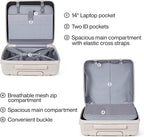 Hanke 16 Inch Underseat Carry on Luggage with Wheels Small Hard Shell Suitcases for Weekender,Travel Approved Lightweight Travel Luggage Suitcase for Womem Men,Christmas Gifts for Birthday-Ivory White