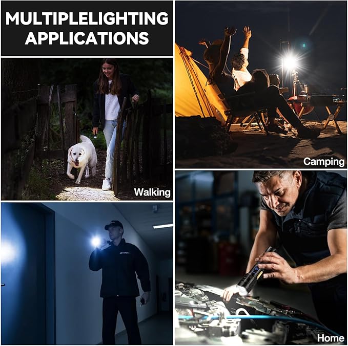 Flashlight Rechargeable 99,000 High Lumen - 2 Pack LED Flash Light with COB, 7 Modes Powerful Handheld Flashlight for Home, Camping (2)