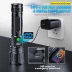 Rechargeable Flashlights High Lumens - 2000 Lumens Long Beam Super Bright LED Flash Light with Power Display & IPX5 Waterproof for Camping, 20H Runtime,5 Modes,Zoomable Handheld Flashlight,3pcs