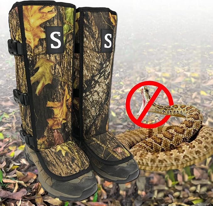 Snake Gaiters for Men & Women,Sturdy Snake Bite Proof Boots,Adjustable Snake Guards,Hiking Gaiters with Storage Pouch.
