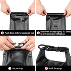 Waterproof First Aid Kit Roll Top Boat Emergency Kit with Waterproof Contents for Fishing Kayaking Boating Swimming Camping Rafting Beach Black