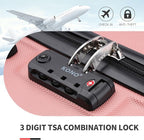 Kono 20'' Carry on Luggage Lightweight with Spinner Wheel TSA Lock Hardside Luggage Small Carry on Suitcase Nude/Rose Pink
