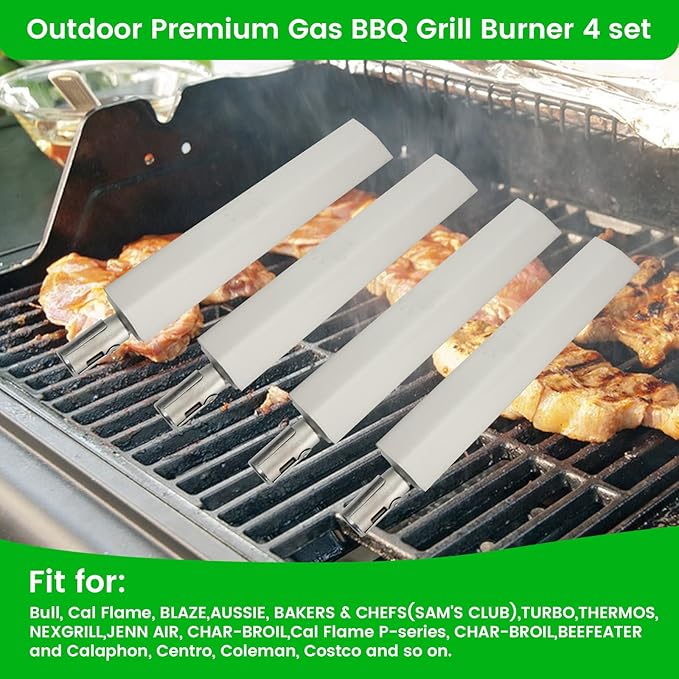 J&HYBBQ Stainless Steel Burner: 16-1/8" (402cm) Quality Heavy Duty Grill Replacement Parts with Durability & Easy Installation for Bull, Cal Flame, Charbroil, Nexgrill, Beefeater & More Gas Grills.