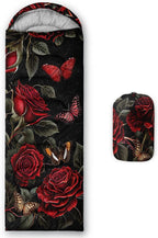 Sleeping Bags for Adults and Kids，3D Printing Camping Sleeping Bag for Girls Boys Lightweight Waterproof Cold/Warm 3-Season，Outdoor Travel with Compression Bags