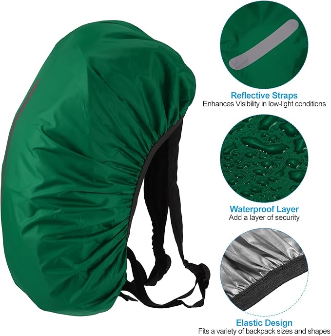 PATIKIL Waterproof Backpack Rain Cover, Non-Slip Backpack Cover with Vertical Reflective Strap Stay Dry for Hiking, Camping, Hunting
