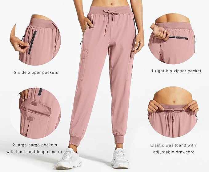 Libin Women's Cargo Joggers Lightweight Quick Dry Hiking Pants Athletic Lounge Casual Travel