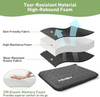 Inflatable Seat Cushion, Self Inflating Memory Foam Stadium Seat Cushion Lightweight Camping Chair Pad Airplane Cushion for Long Flights Outdoor Travel Bleacher Office Car Backpacking (Grey)