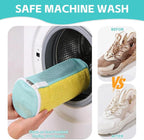 Shoe Washing Machine Bag Reusable Sneaker Washing Bag with Built-in Fluffy Brushes for 360° All-Around Cleaning. Laundry Shoe Bag is Designed for Washer and Dryer （Yellow 2pcs Pro）