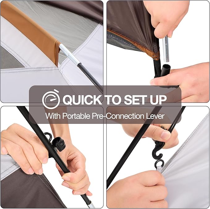 CAMEL CROWN 4/6 Person Tent Waterproof Lightweight Portable Backpacking Tent for Outdoor Camping Hiking