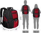 YOREPEK Travel Backpack, Extra Large 50L Laptop Backpacks for Men Women, Water Resistant College Backpack Airline Approved Business Work Bag with USB Charging Port Fits 17 Inch Computer, Bright Red