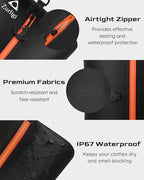 Zurligi Vacuum Compression Bags with Pump for Travel - Waterproof, Reusable, Removable Handle, Portable Travel Pack Vacuum Bag Kit for Carry On Suitcases and Backpack