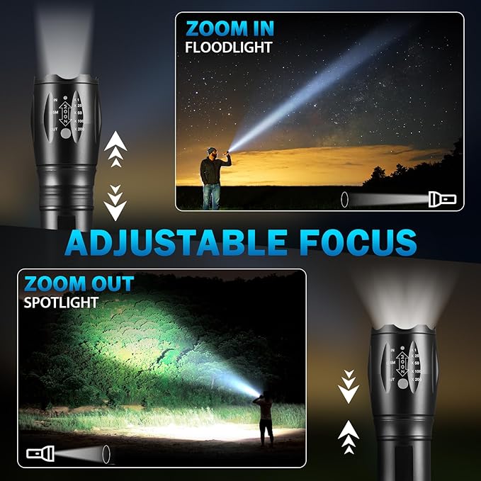 6Pack LED Flashlights High Lumens, 5Mode Tactical Flashlight for Home, Small Flashlights Powerful, Pocket Flashlight Bright, Adjustable Torch Light, Mini Flash Light for Emergencies Camping Outdoor